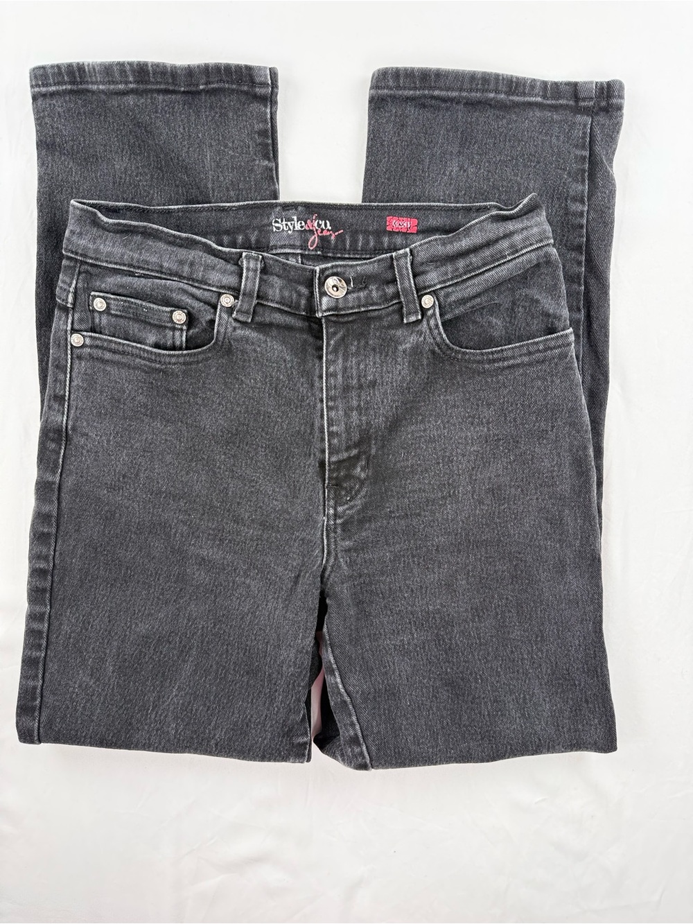 Style & Co. Women's Charcoal Straight-Leg Jeans
